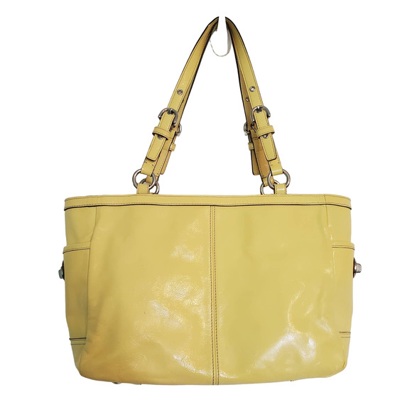 Coach Patent Leather Pleated Gallery Tote Bag F13761 - Picture 3 of 12